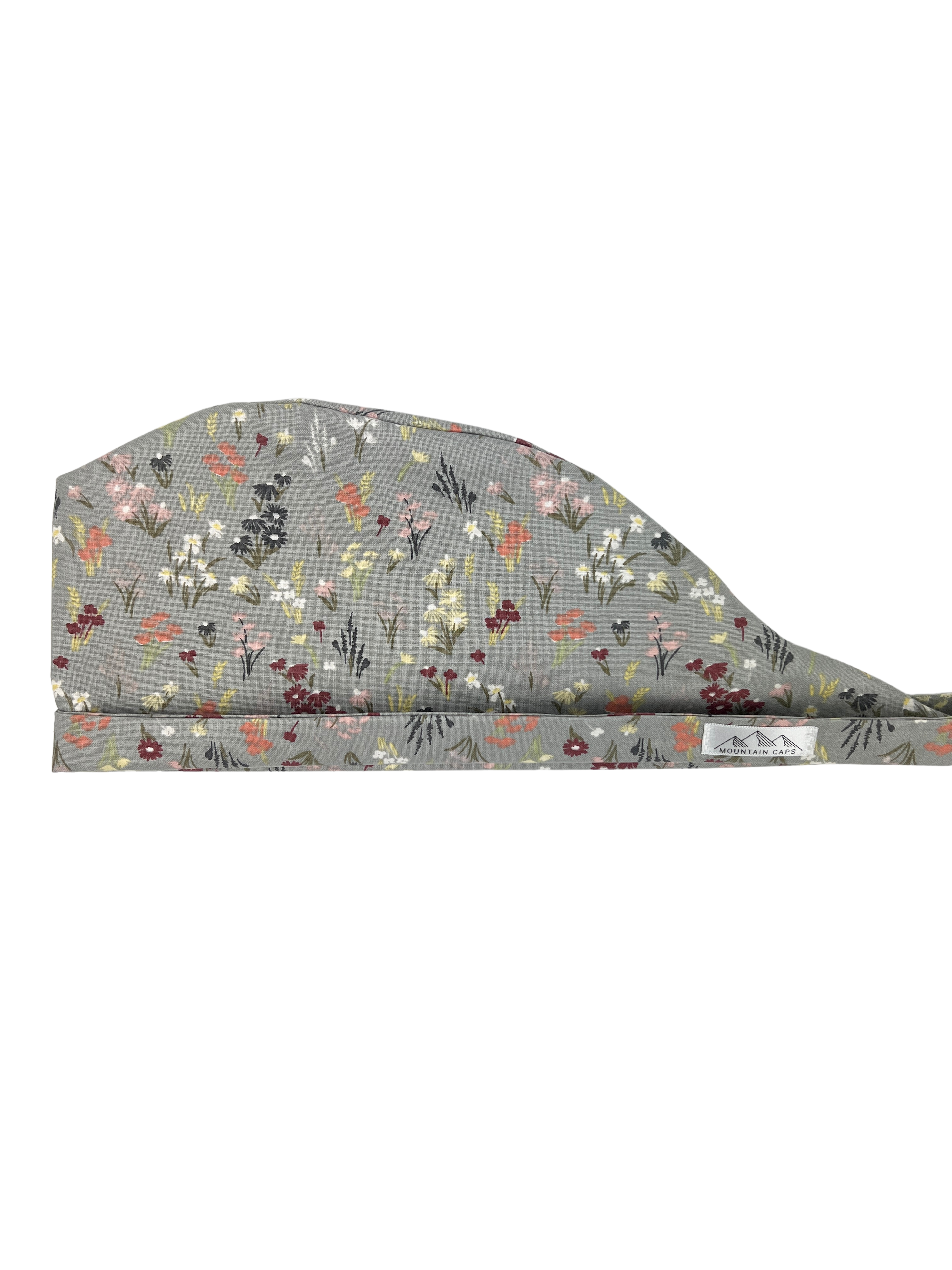 Gray Floral Women's Scrub Cap