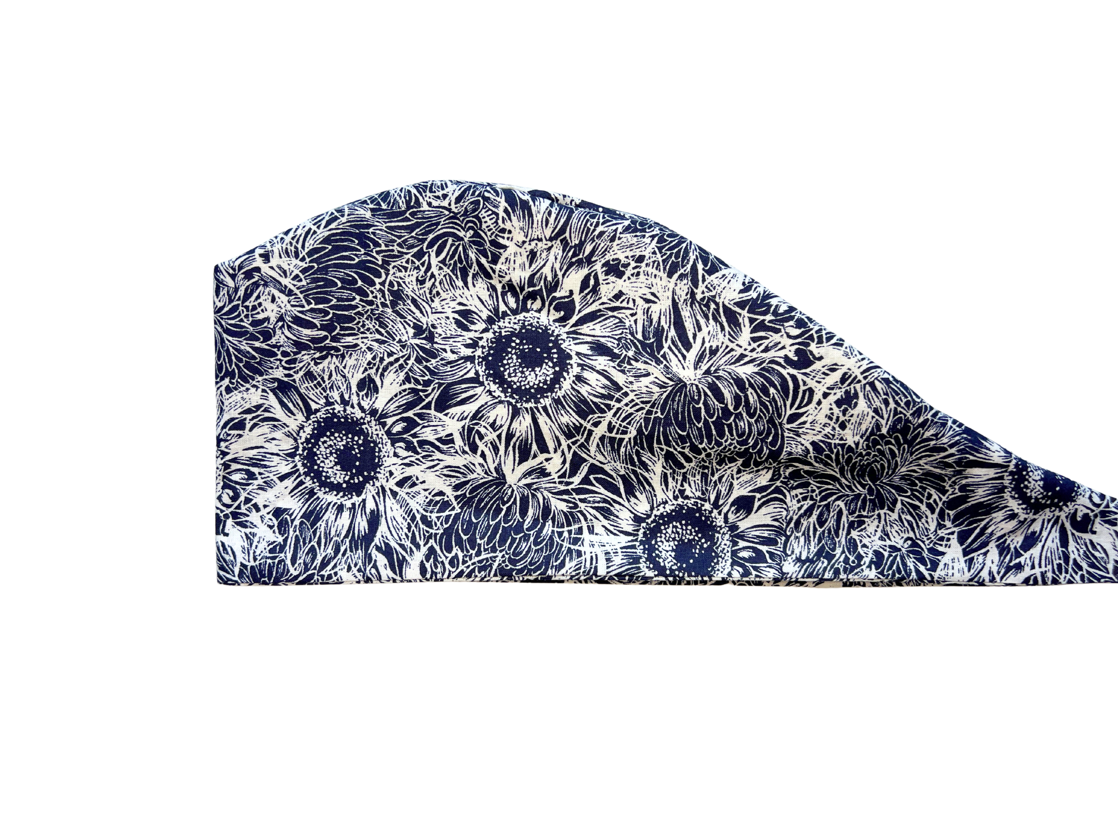 Navy Sunflowers Women's Scrub Cap