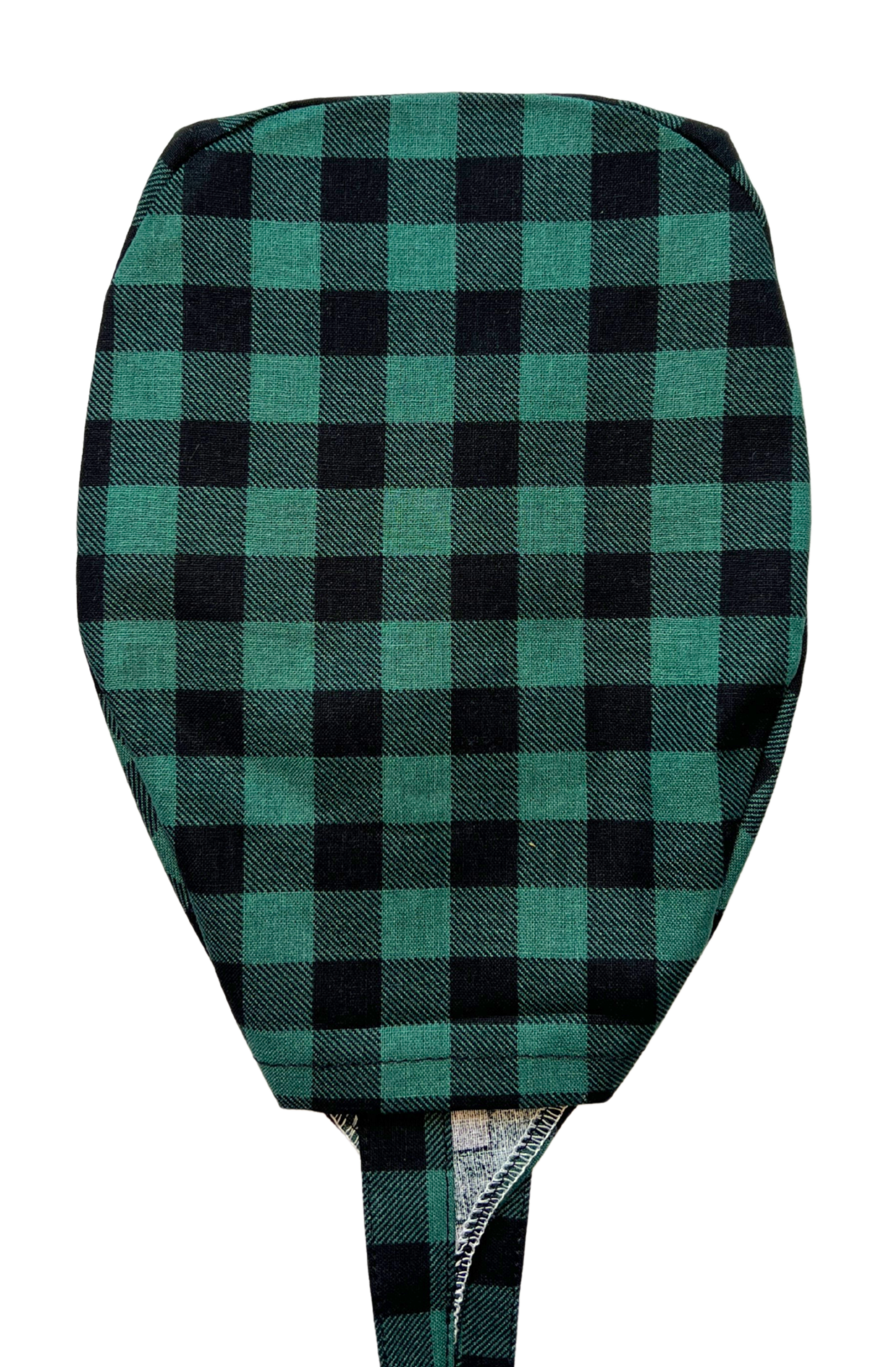 Green Plaid Men's Scrub Cap