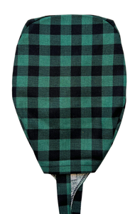 Green Plaid Men's Scrub Cap