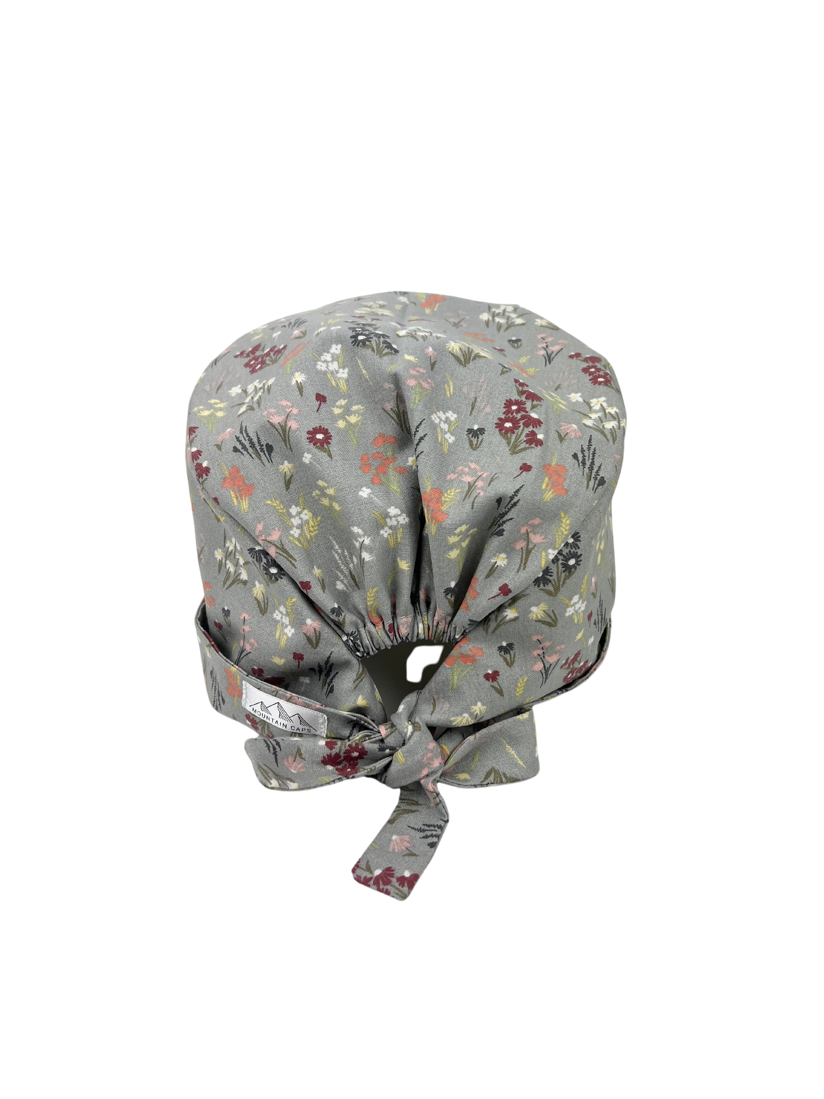 Gray Floral Women's Scrub Cap