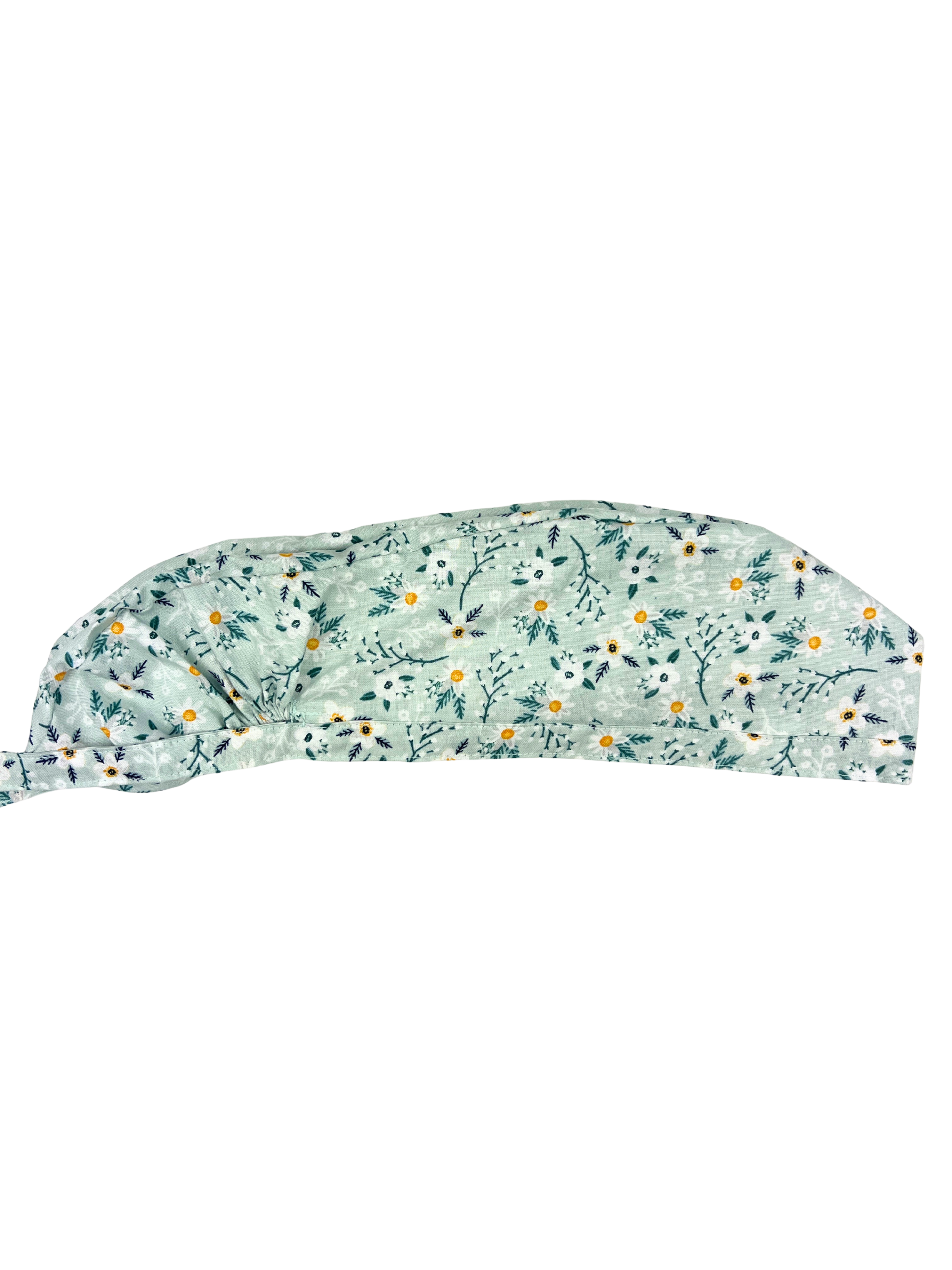 Mint Floral Women's Long Hair Scrub Cap